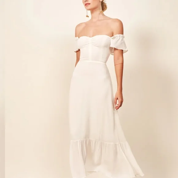 Reformation White Strapless Dress - Picture 3 of 8